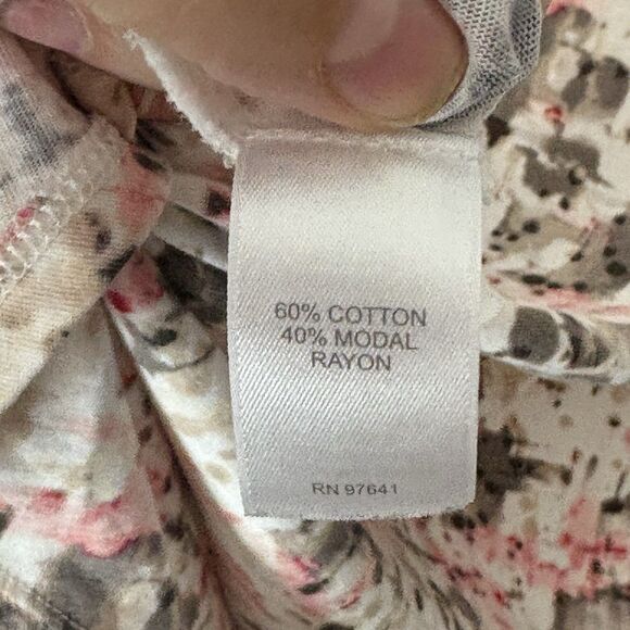 J. Jill Pure Jill Gray Pink & White Watercolor Tie Dye Modal Tunic Top Size 2X - Picture 5 of 7